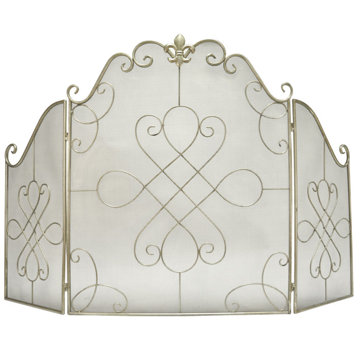 Astoria Grand Kaminschirm mit 3 Paneelen aus Eisen & Bewertungen